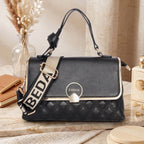 Luxe Quilted Top Handle Bag For Womens