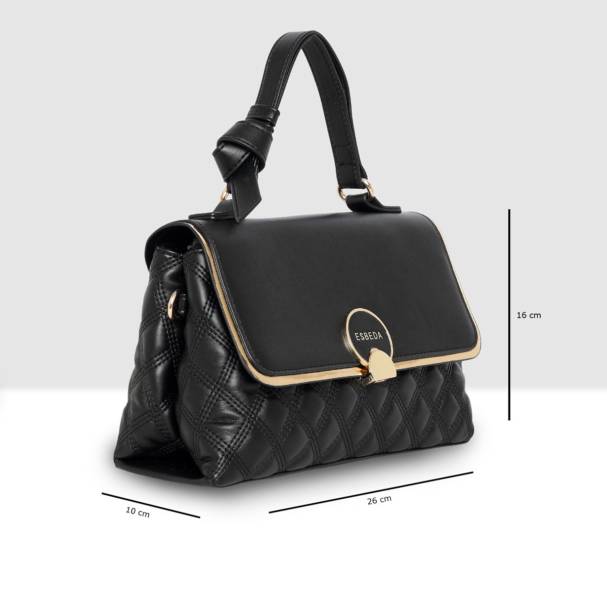 Luxe Quilted Top Handle Bag For Womens