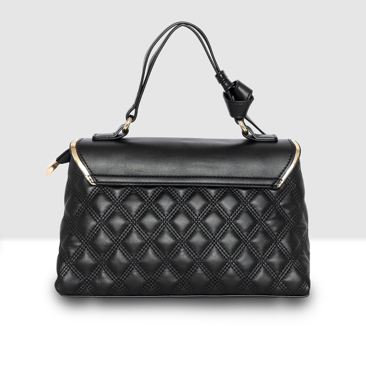 Luxe Quilted Top Handle Bag For Womens