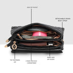 Luxe Quilted Top Handle Bag For Womens