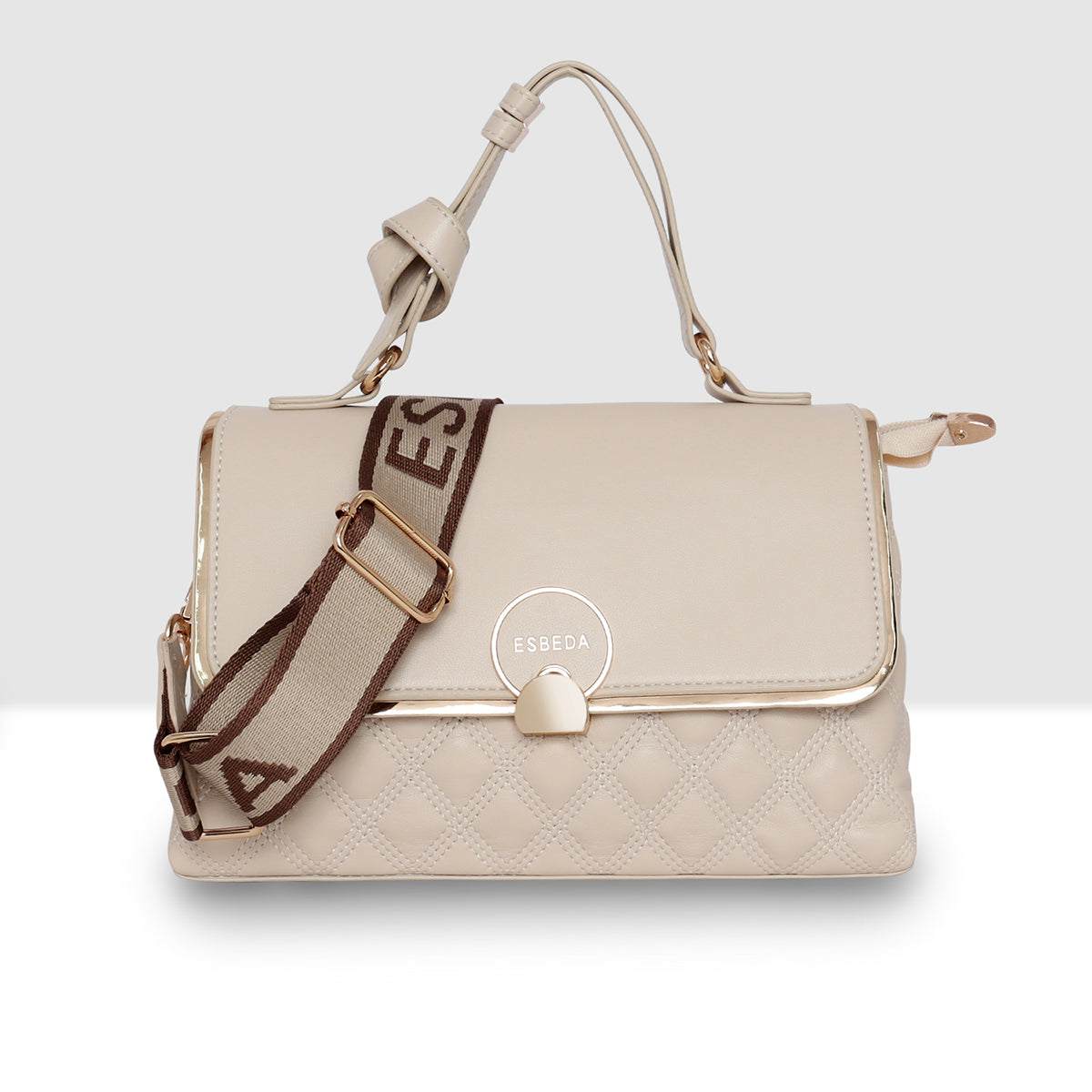 Luxe Quilted Top Handle Bag For Womens