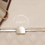 Luxe Quilted Top Handle Bag For Womens