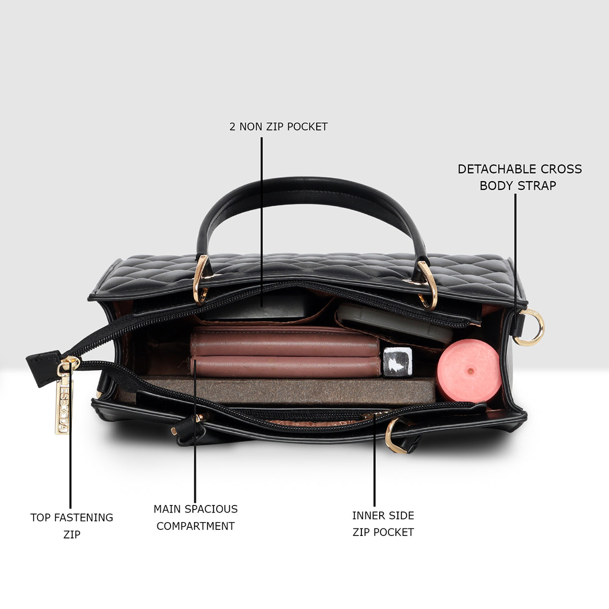 Trendline Quilted Handbag For Womens