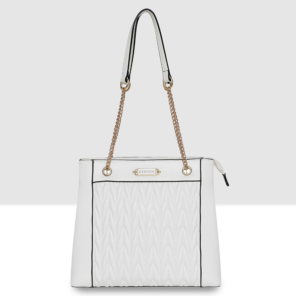Quilted Chain Accent Handbag For Womens