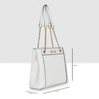 Quilted Chain Accent Handbag For Womens