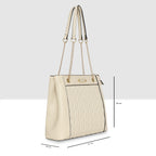 Quilted Chain Accent Handbag For Womens
