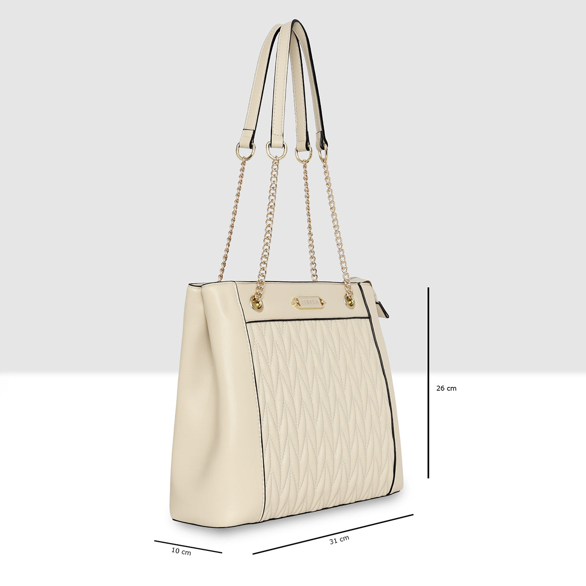 Quilted Chain Accent Handbag For Womens
