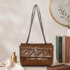 Vintage Quilted Flap Slingbag For Womens