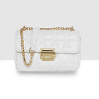 Diamond Quilted Lock Flap Slingbag For Womens