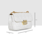 Diamond Quilted Lock Flap Slingbag For Womens