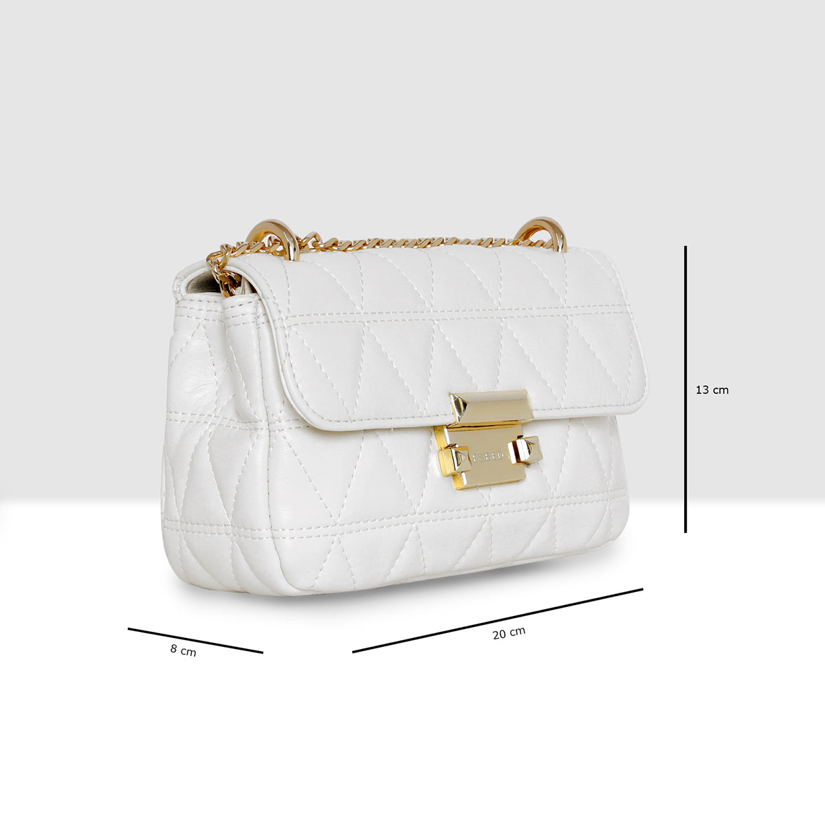 Diamond Quilted Lock Flap Slingbag For Womens
