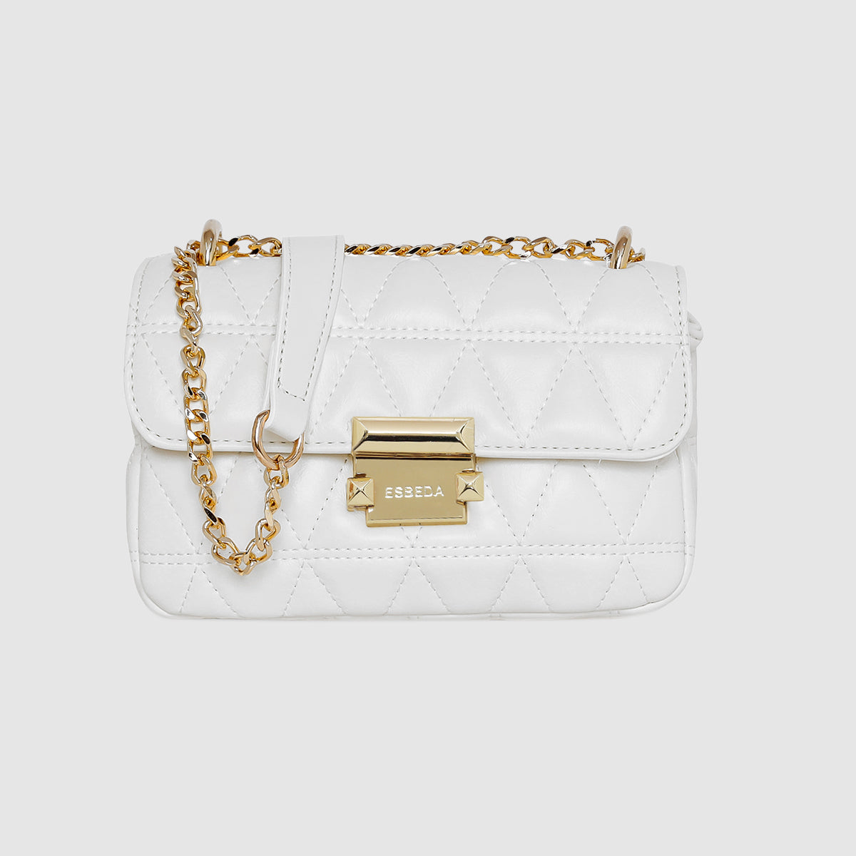 Diamond Quilted Lock Flap Slingbag For Womens Main image