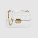 Diamond Quilted Lock Flap Slingbag For Womens