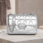 Diamond Quilted Lock Flap Slingbag For Womens