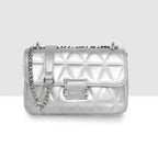 Diamond Quilted Lock Flap Slingbag For Womens