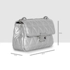 Diamond Quilted Lock Flap Slingbag For Womens