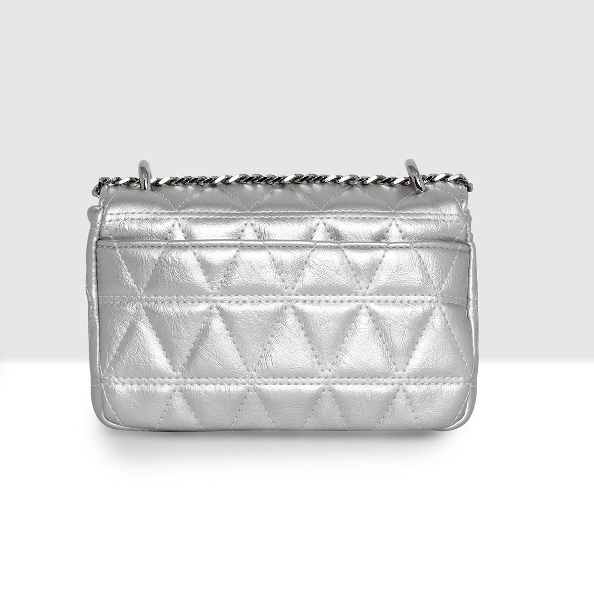 Diamond Quilted Lock Flap Slingbag For Womens