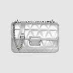 Diamond Quilted Lock Flap Slingbag For Womens