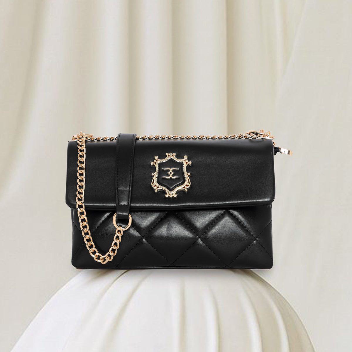 Emerald Crest Quilted Slingbag For women Main image