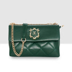 Emerald Crest Quilted Slingbag For women