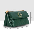 Emerald Crest Quilted Slingbag For women