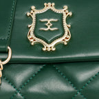 Emerald Crest Quilted Slingbag For women