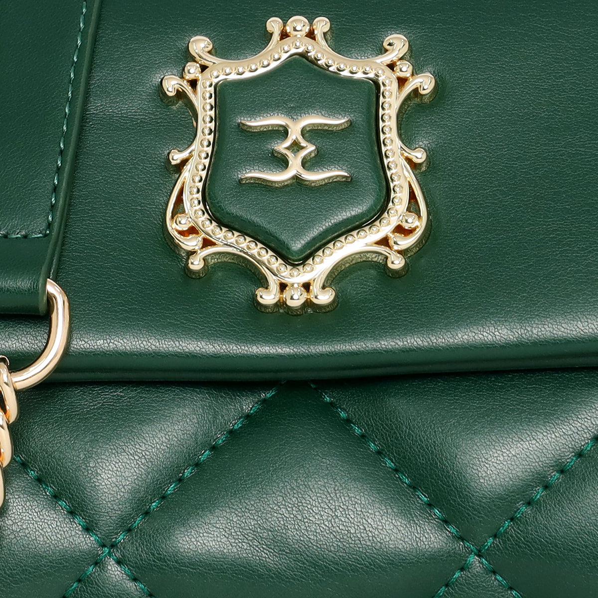 Emerald Crest Quilted Slingbag For women