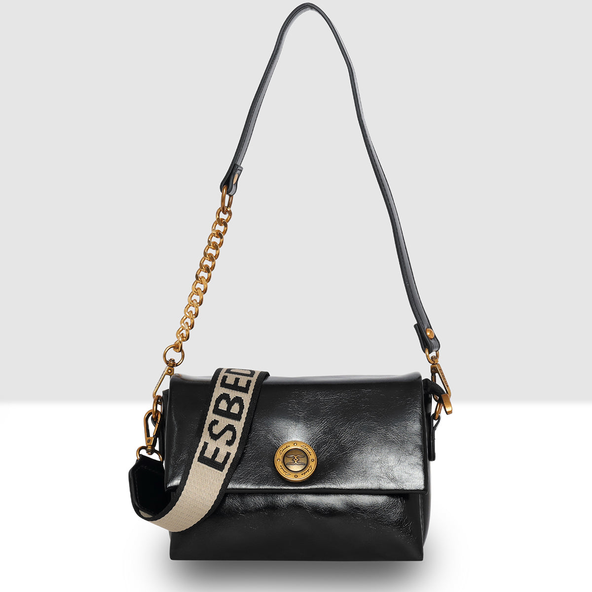 Glossy Shine Luxe Flap Slingbag For Womens Secondary image