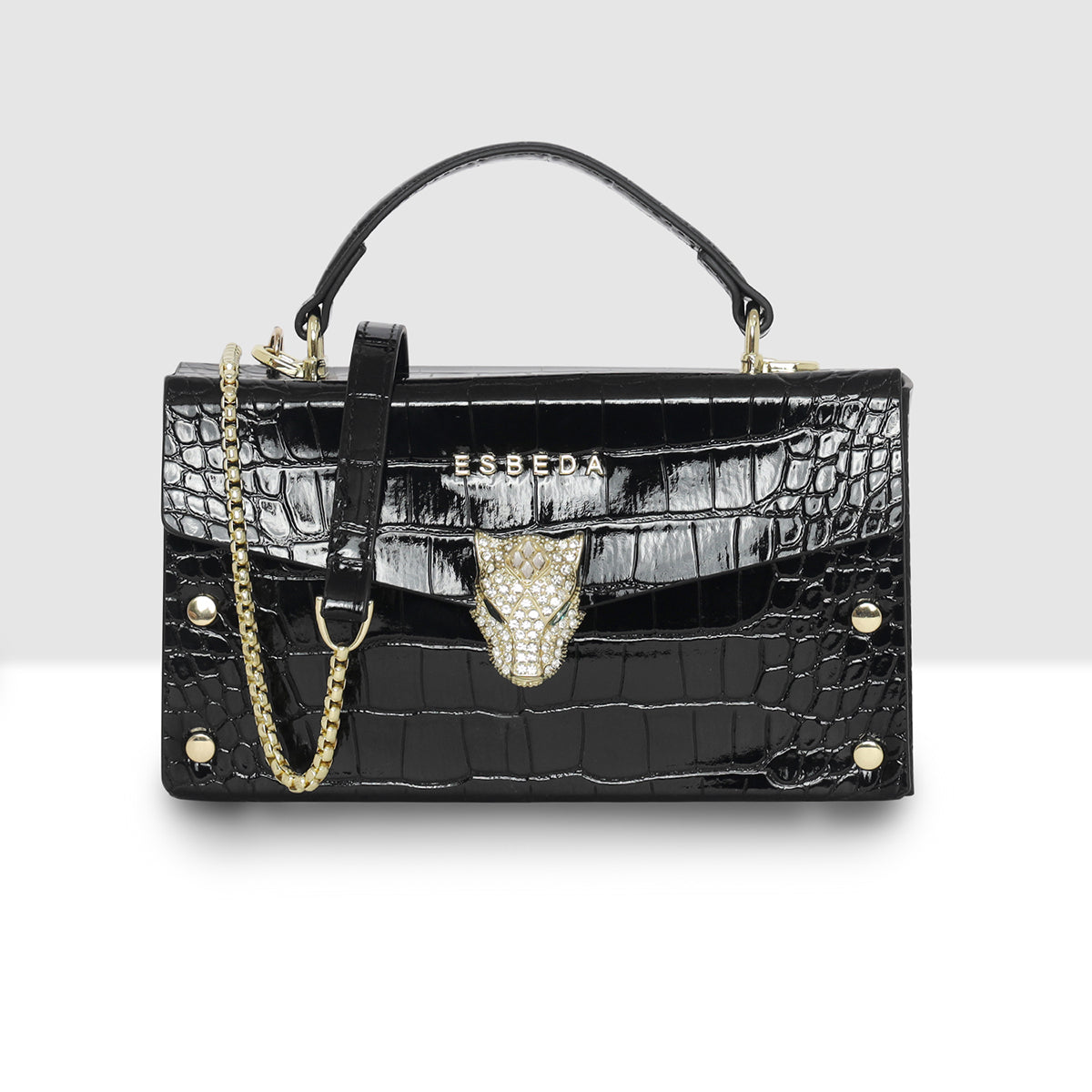 Royal Crystal Panther Lock Handbag For Womens