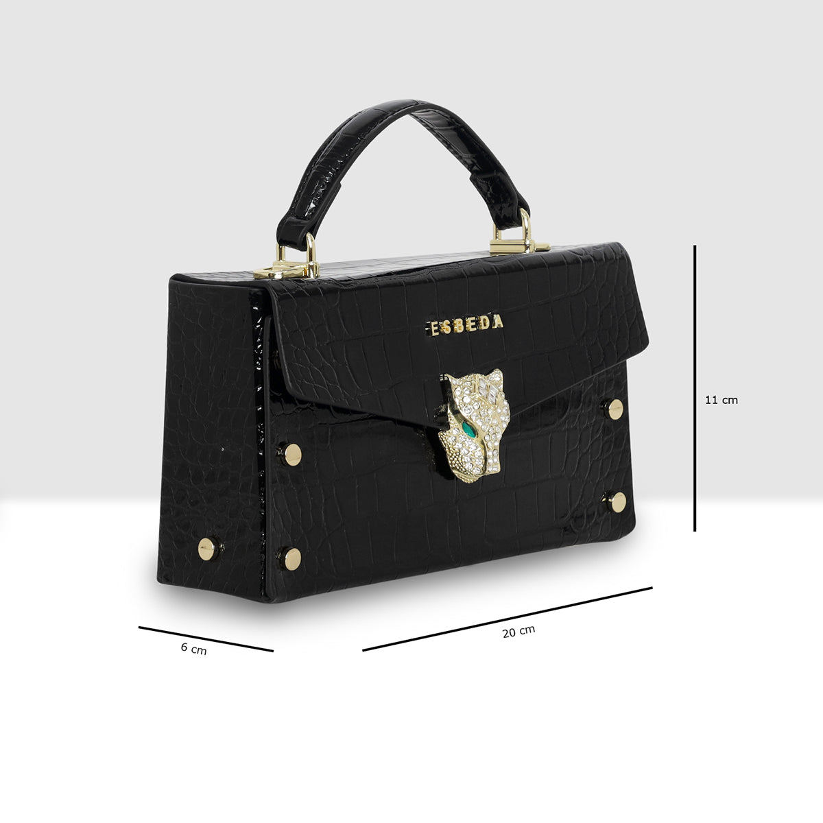 Royal Crystal Panther Lock Handbag For Womens