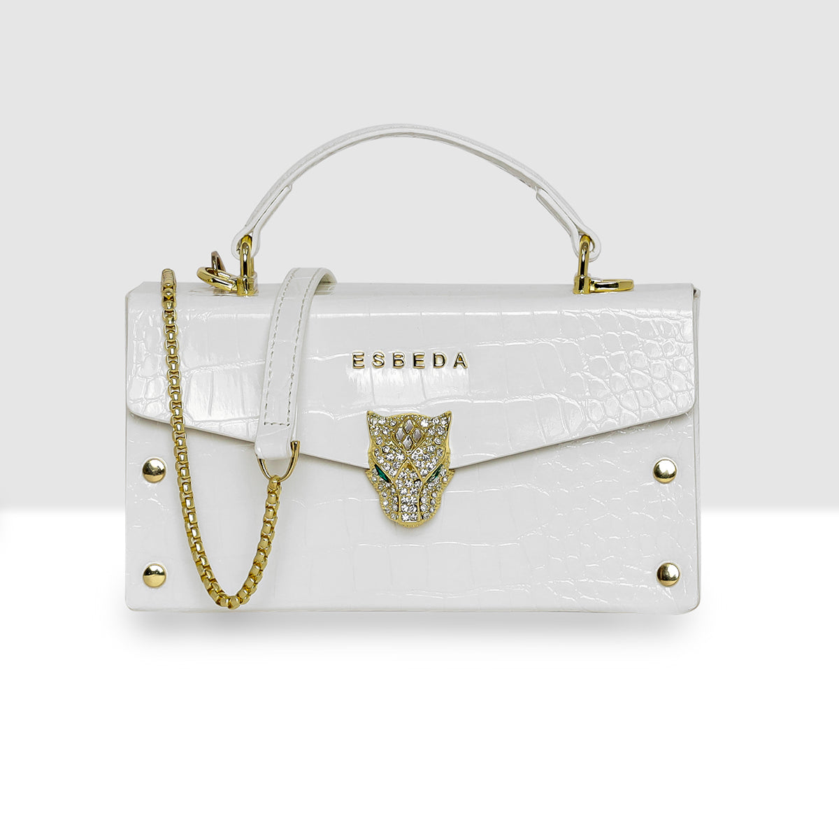Royal Crystal Panther Lock Handbag For Womens