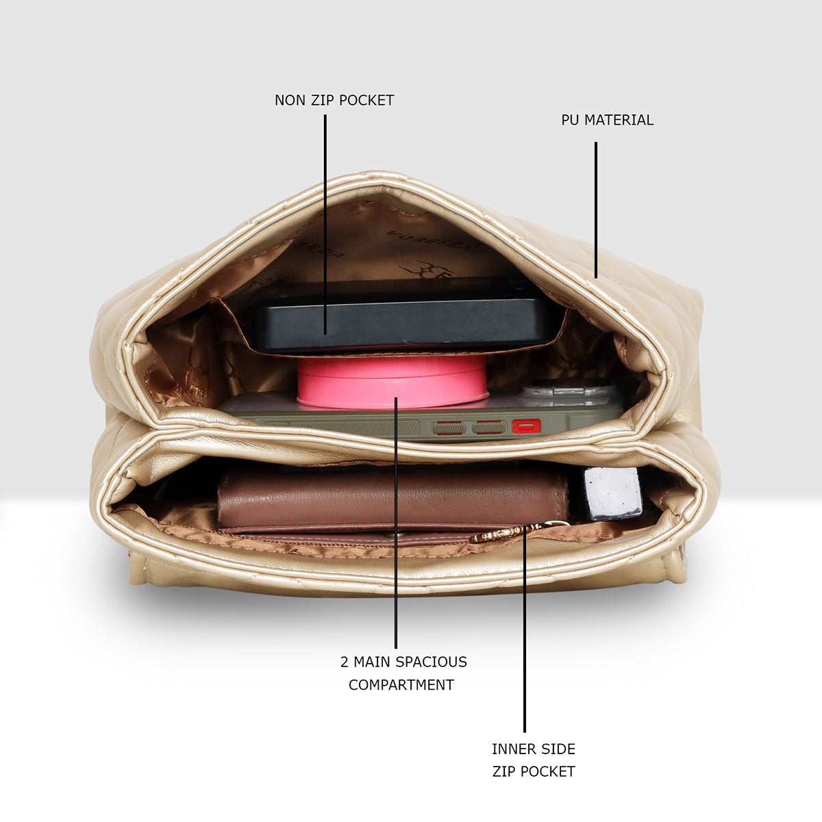 Elegant padded quilted Slingbag For Womens