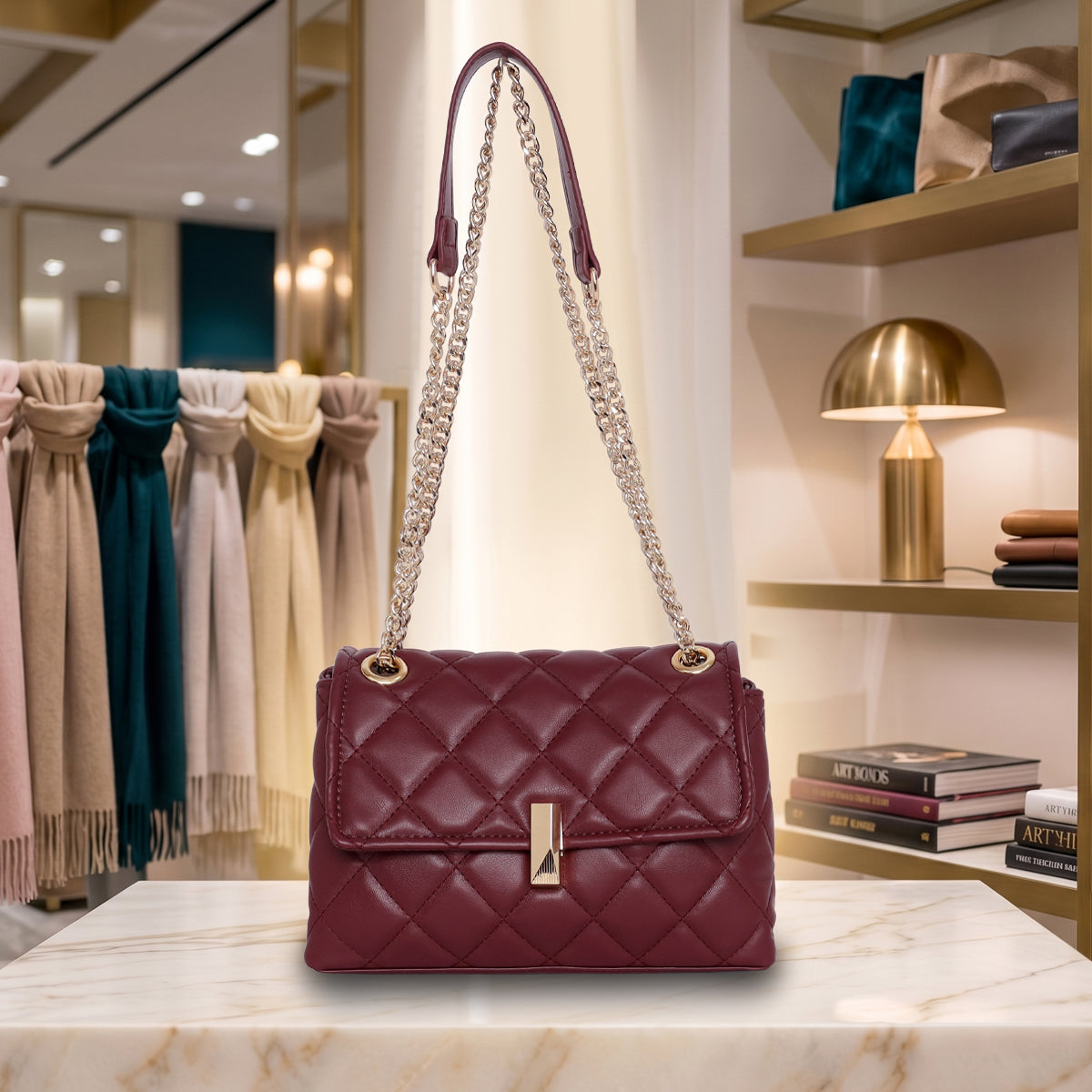 Elegant padded quilted Slingbag For Womens