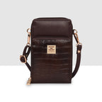Croco Luxe Mini Mobile Sling Bag For Womens