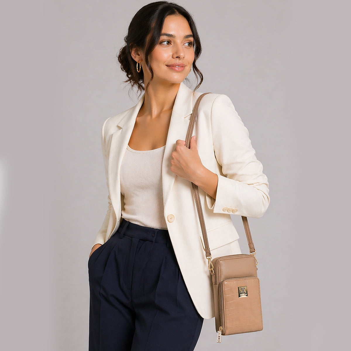 Croco Luxe Mini Mobile Sling Bag For Womens