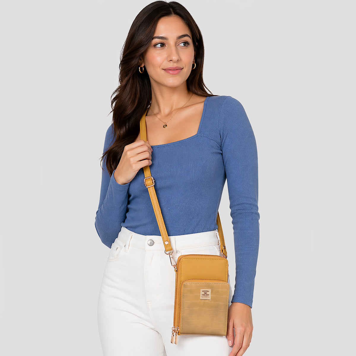 Croco Luxe Mini Mobile Sling Bag For Womens
