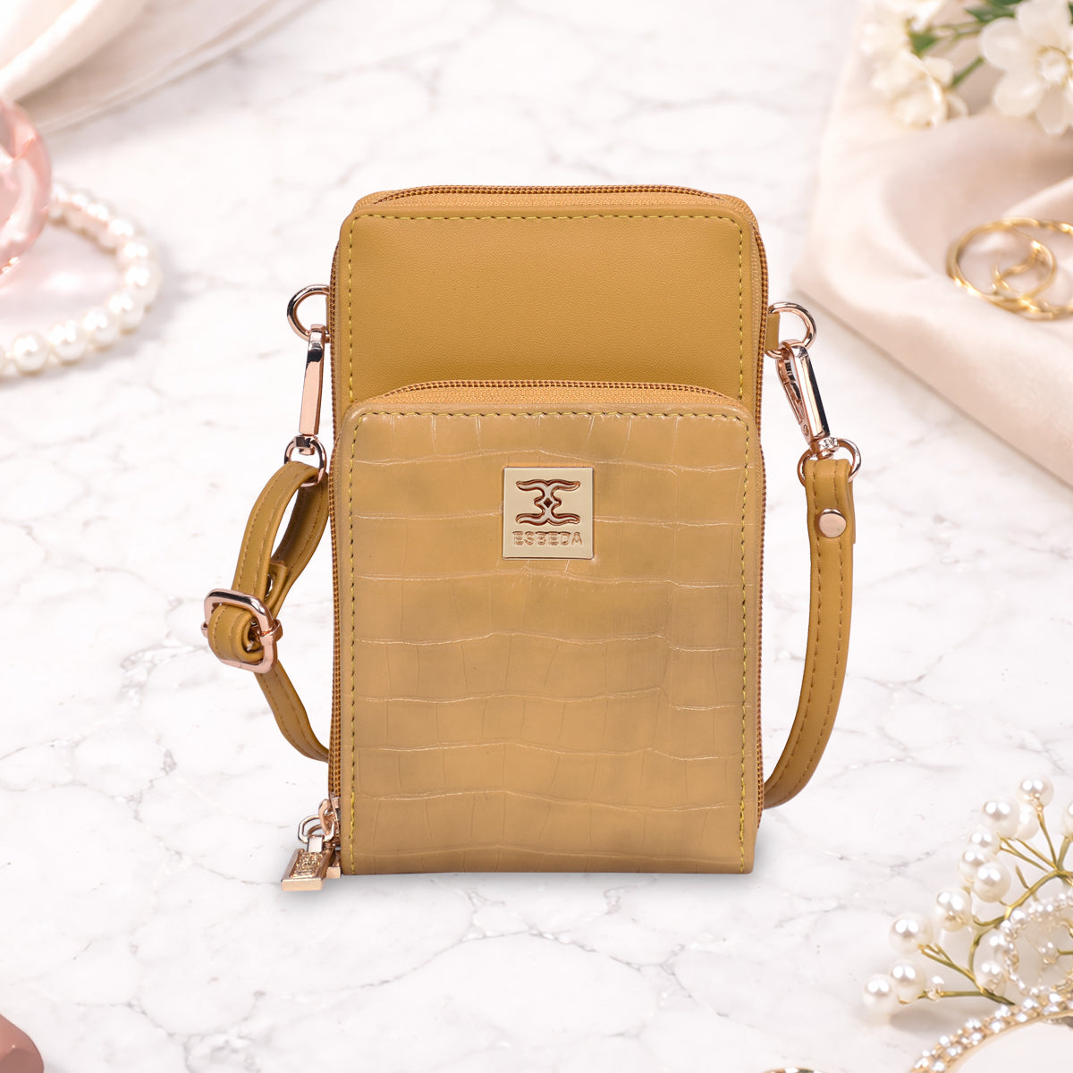 Croco Luxe Mini Mobile Sling Bag For Womens