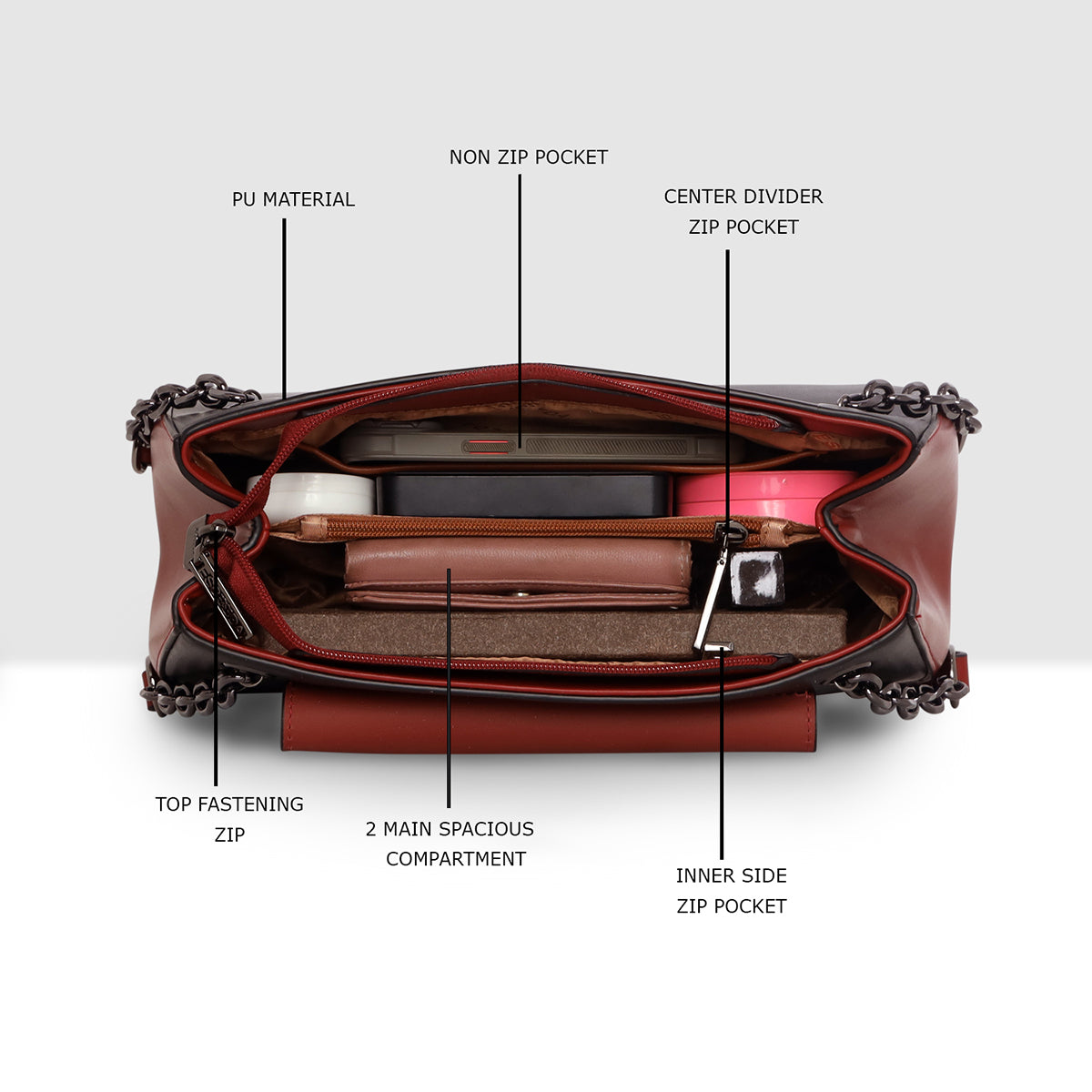 Crimson Glow Handbag