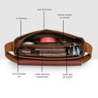 Dual Tone Flap Lock Handbag