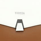 Dual Tone Flap Lock Handbag
