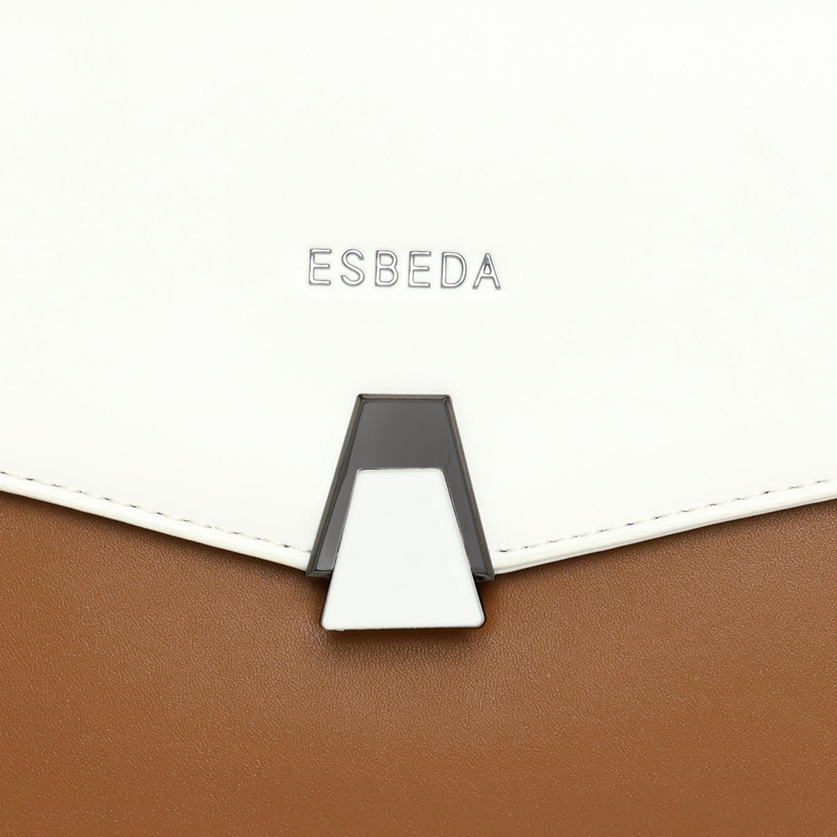 Dual Tone Flap Lock Handbag