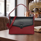 Dual Tone Flap Lock Handbag