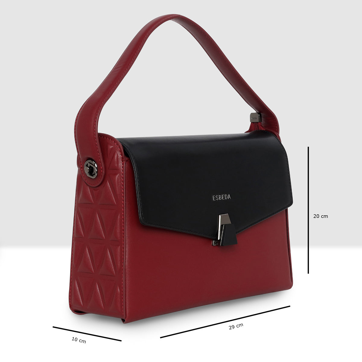 Dual Tone Flap Lock Handbag