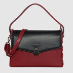 Dual Tone Flap Lock Handbag