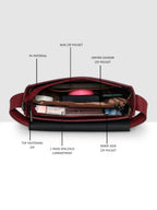 Dual Tone Flap Lock Handbag