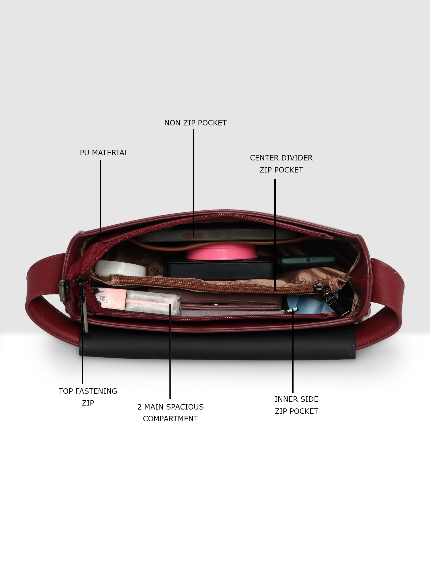 Dual Tone Flap Lock Handbag
