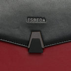 Dual Tone Flap Lock Handbag