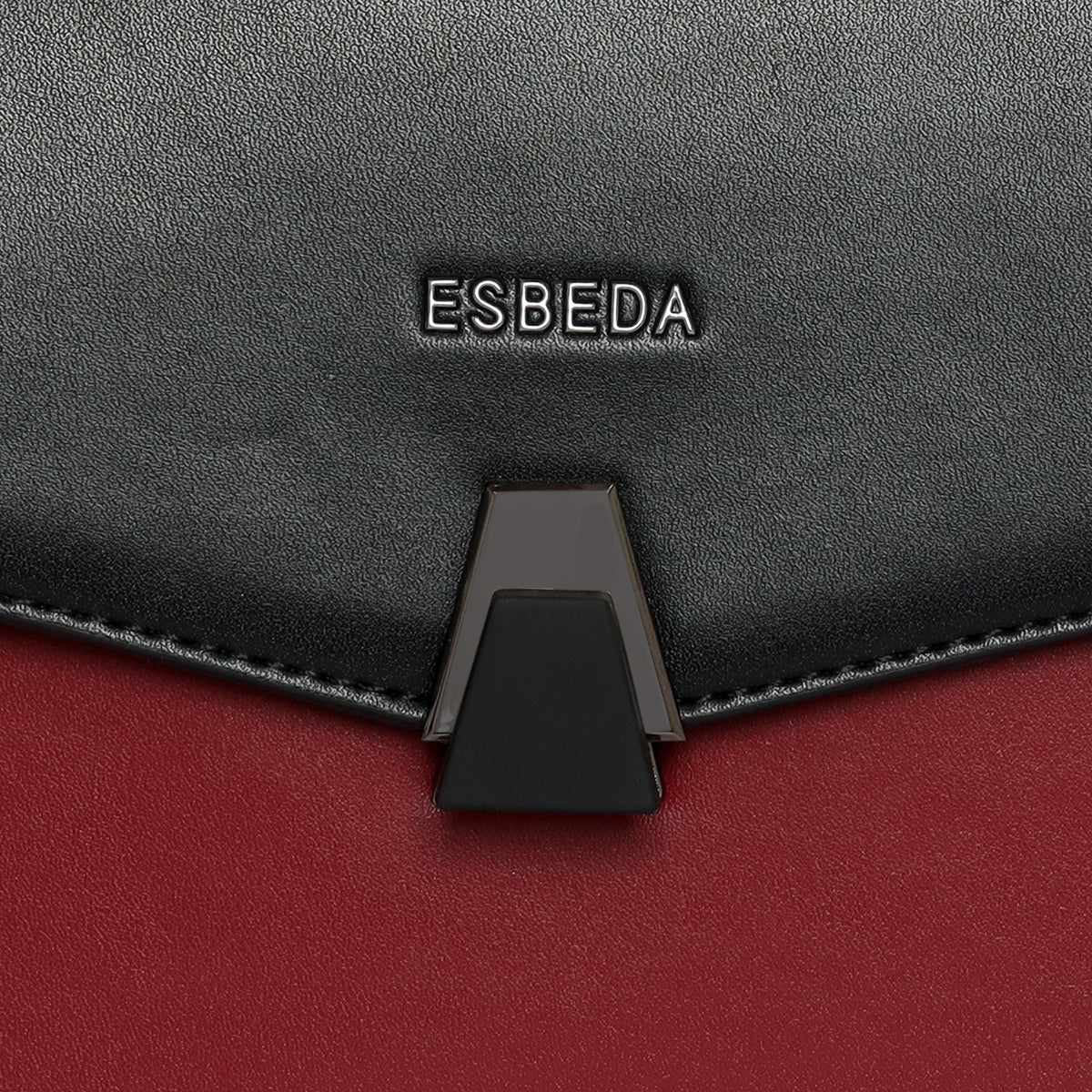 Dual Tone Flap Lock Handbag