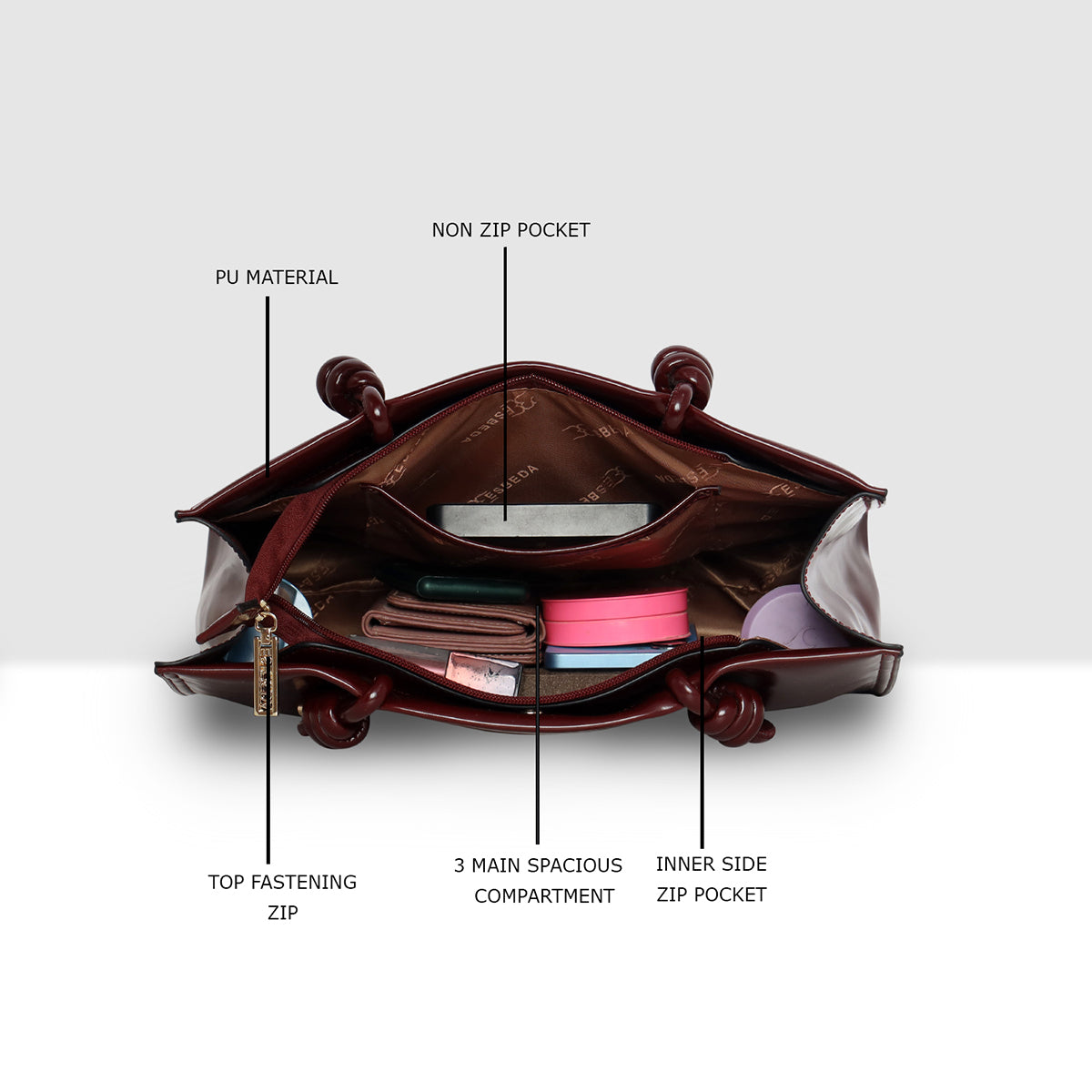 Knot Handle Structured Handbags