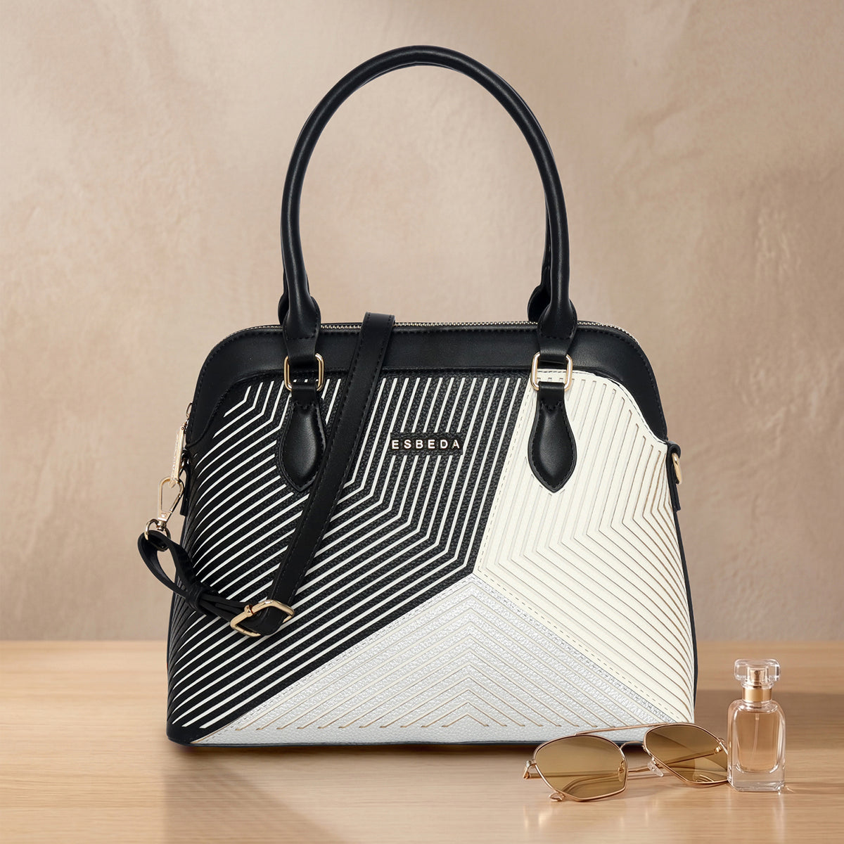 Geo Texture Structured Handbag